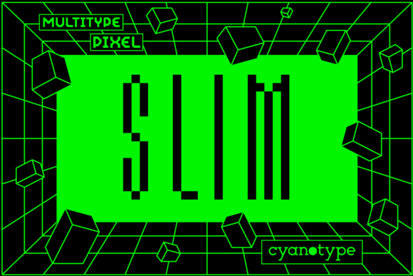 MultiType Pixel Slim: A Cool, Pixelated Display Font